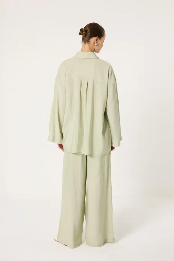 ENSEMBLE CHEMISE ET PANTALON EN MODAL ORNÉ DE PIERRES