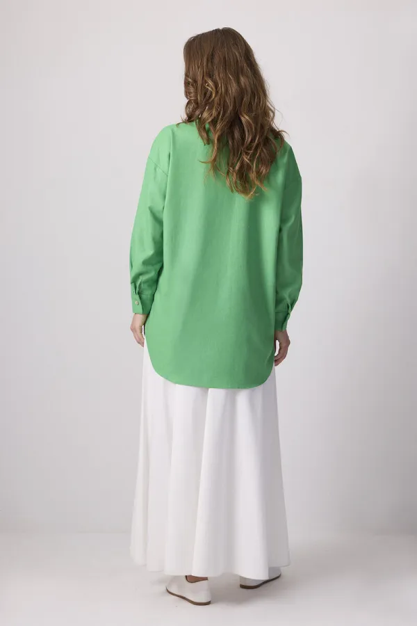CHEMISE AVEC BRODERIE CONTRASTÉE CHEMISE AVEC BRODERIE CONTRASTÉE