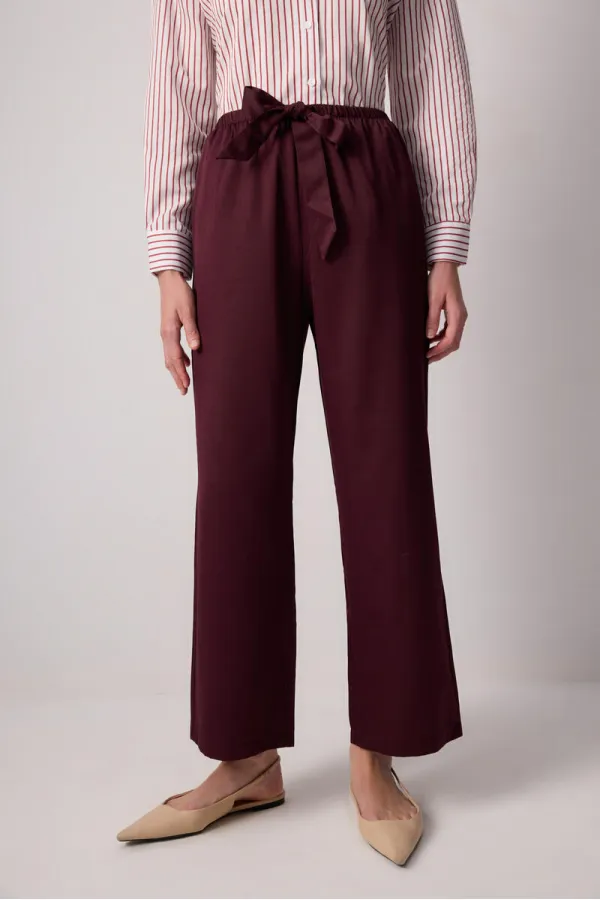 ELASTIC WAIST WIDE LEG PANTS
