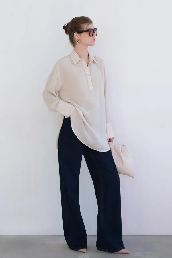 SHIRT COLLAR MELANGE TUNIC