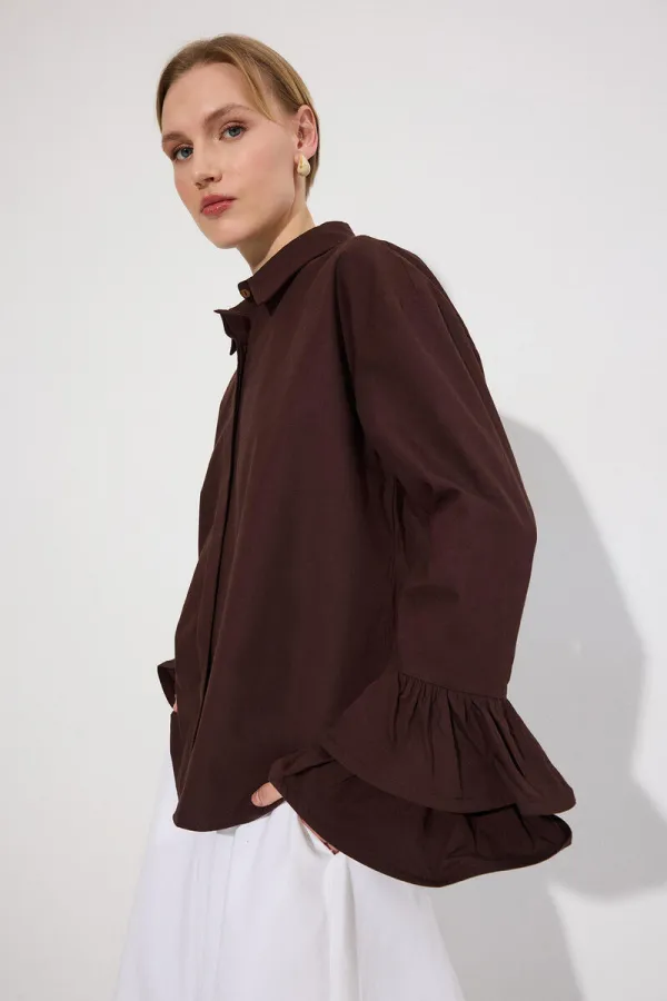 CHEMISE EN POPLIN AVEC DÉTAIL DE POIGNET