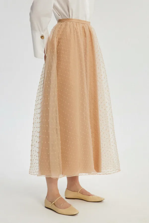 POLKA DOT ORGANZA FLARED SKIRT POLKA DOT ORGANZA FLARED SKIRT