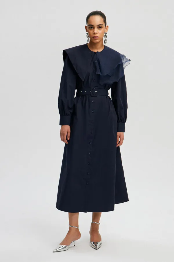 ORGANZA COLLAR POPLIN DRESS ORGANZA COLLAR POPLIN DRESS