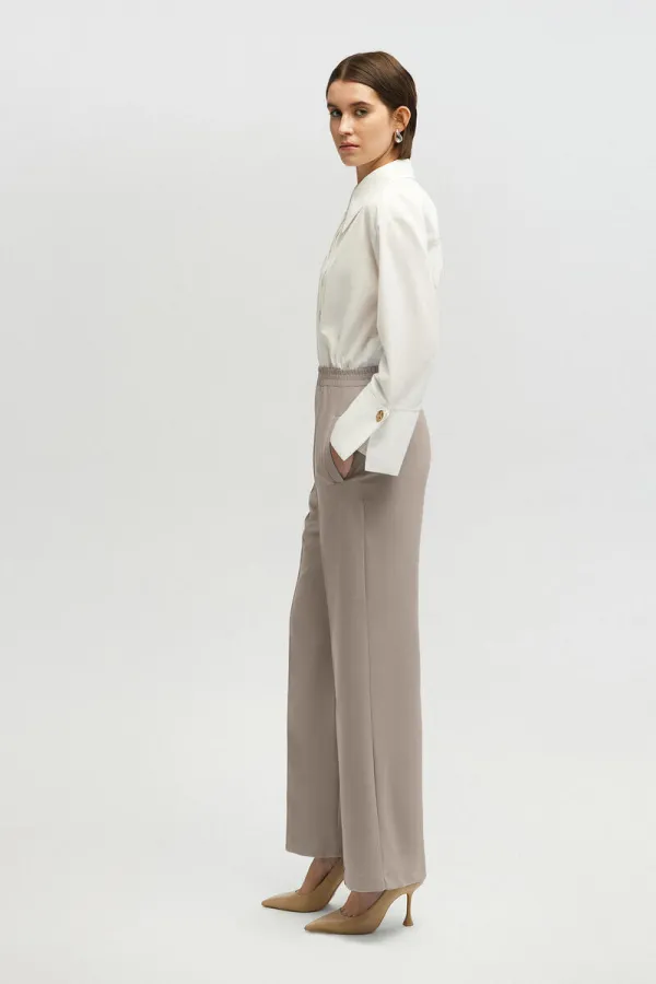 RIBBED CREPE PANTS
