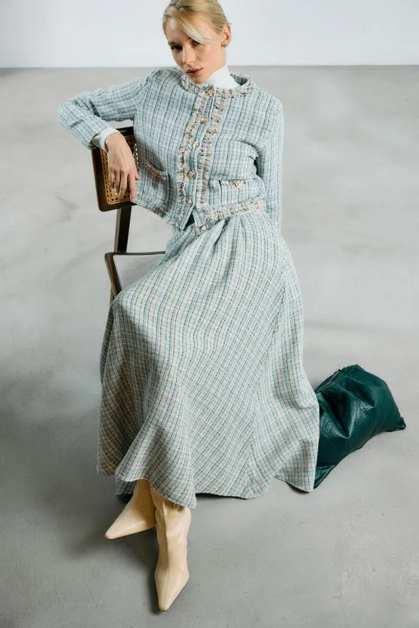 ENSEMBLE VESTE, JUPE ET TWEED