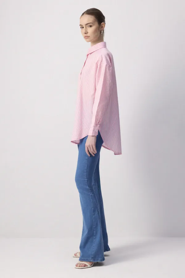 THIN STRIPED OVERSIZE SHIRT