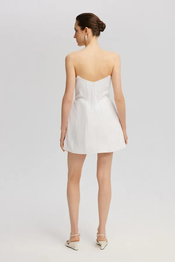 robe mini bustier en dentelle