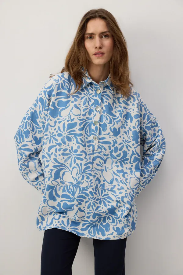 PATTERNED LINEN TEXTURED TUNIC