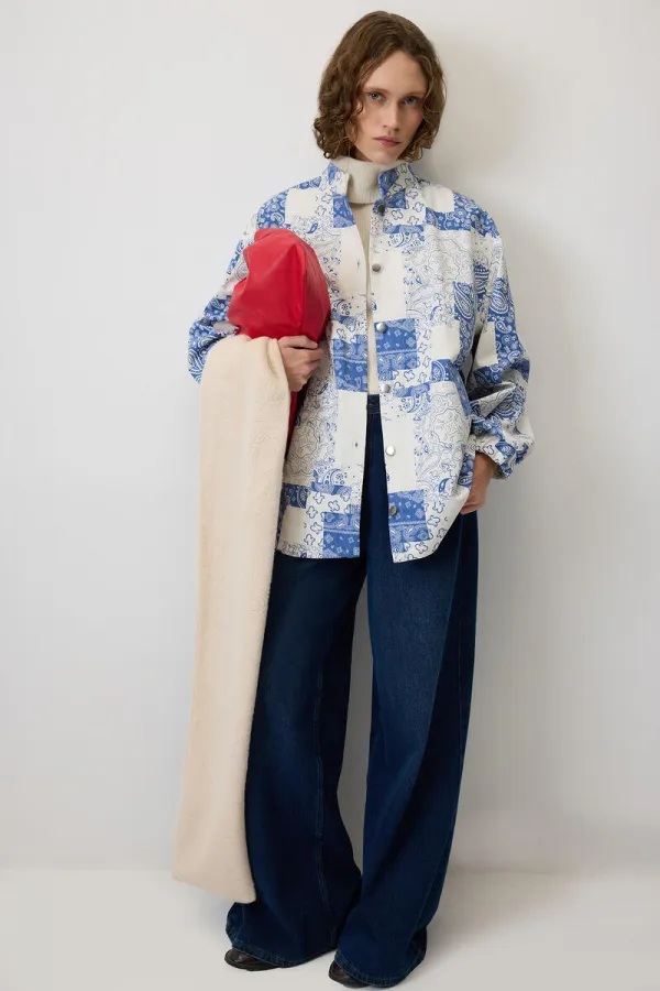Shawl Pattern Bomber Jacket Shawl Pattern Bomber Jacket