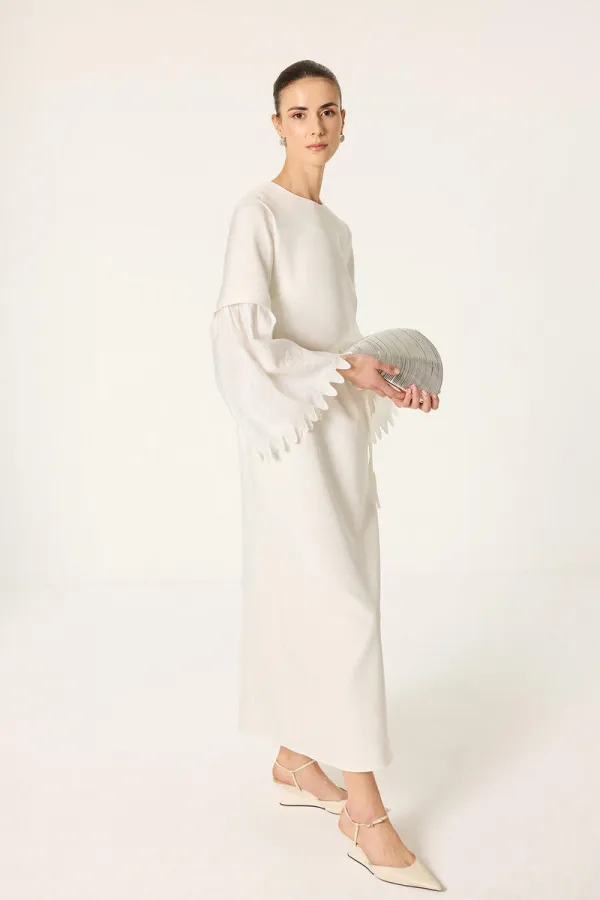 NAKIŞLI KUPRA ELBİSE