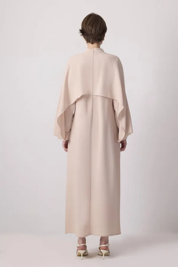 TAŞ İŞLEMELİ PELERİN ELBİSE