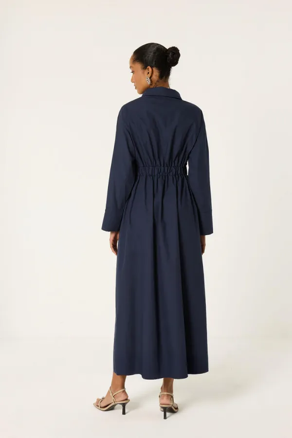 ROBE CHEMISE À COL CORSET