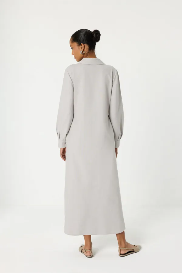 ROBE CHEMISE À COL CEINTURE