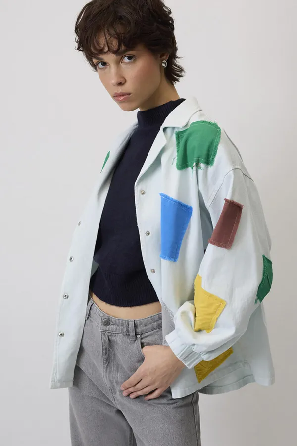 COLORFUL PATCHED GABARDINE JACKET