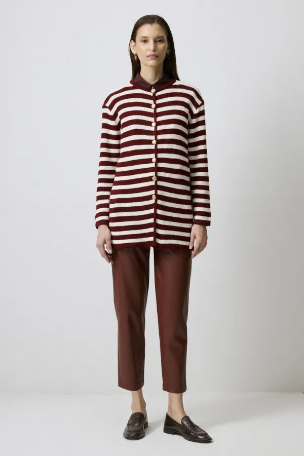 CARDIGAN LONG À BOUTONS DORÉS