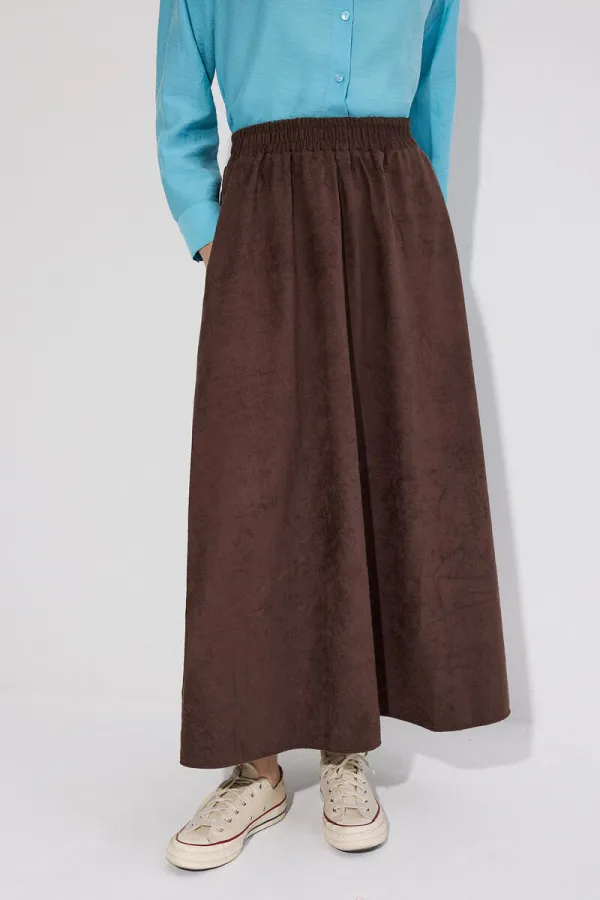 SUEDE SKIRT WITH ELASTIC WAISTBAND SUEDE SKIRT WITH ELASTIC WAISTBAND