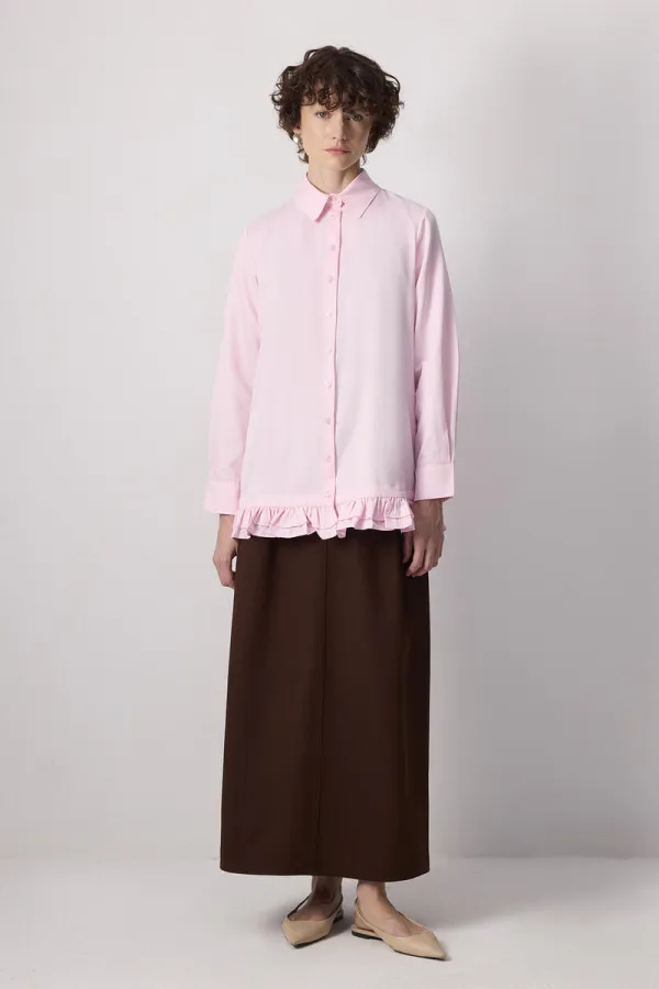 CHEMISE À OURLET À VOLANTS CHEMISE À OURLET À VOLANTS
