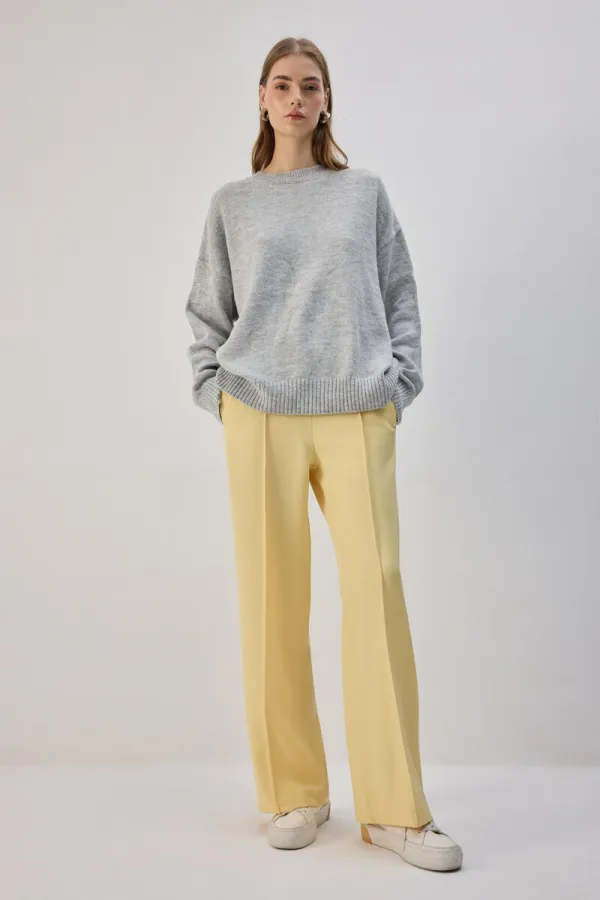 RIBBED PANTS WITH ELASTIC WAISTBAND RIBBED PANTS WITH ELASTIC WAISTBAND