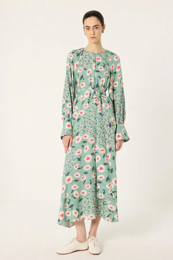 BELTED PATTERNED DRESS BELTED PATTERNED DRESS