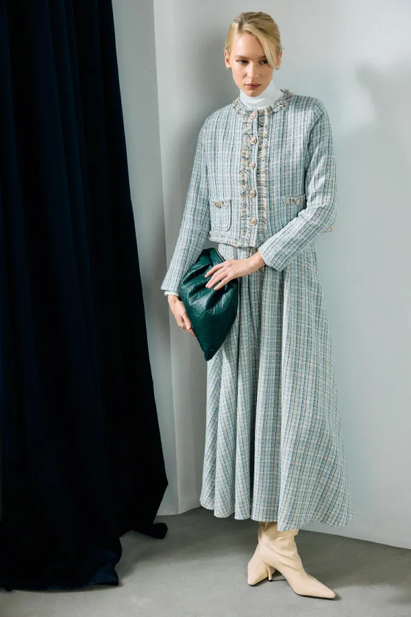 ENSEMBLE VESTE, JUPE ET TWEED