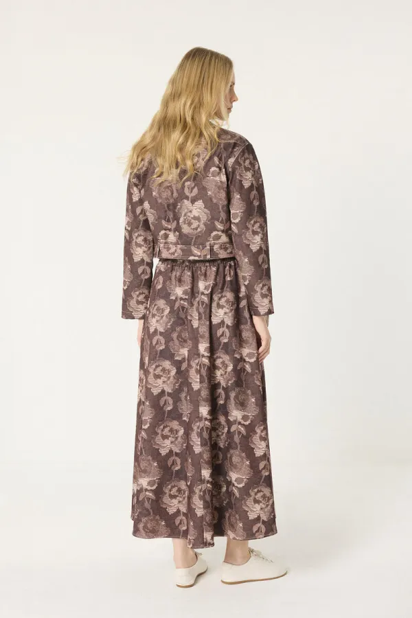 ENSEMBLE JUPE ET VESTE À MOTIFS FLORALS