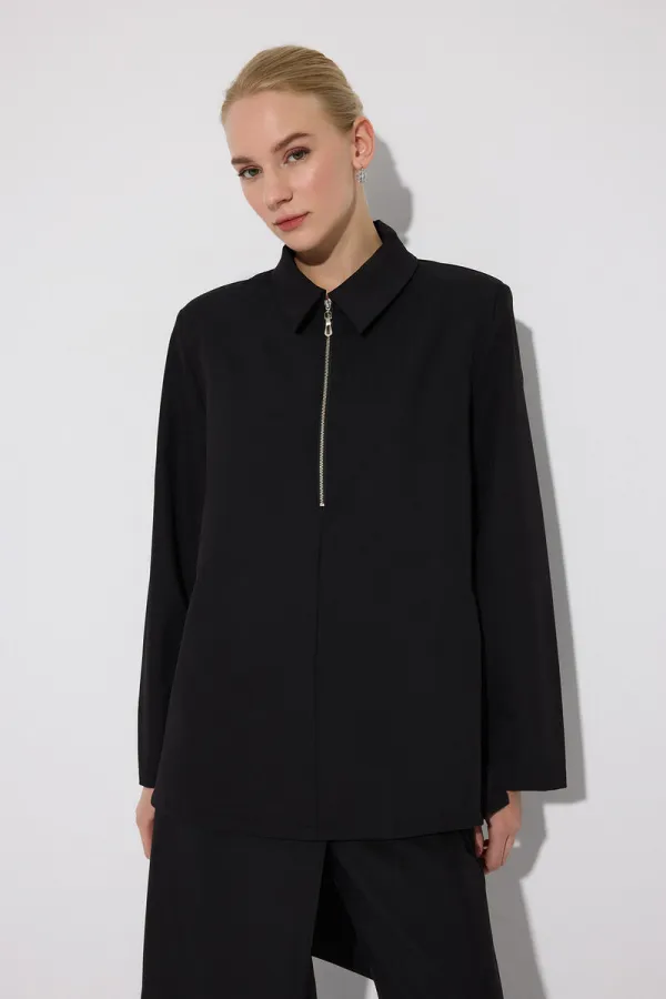 PADDED COLLAR SHIRT TUNIC