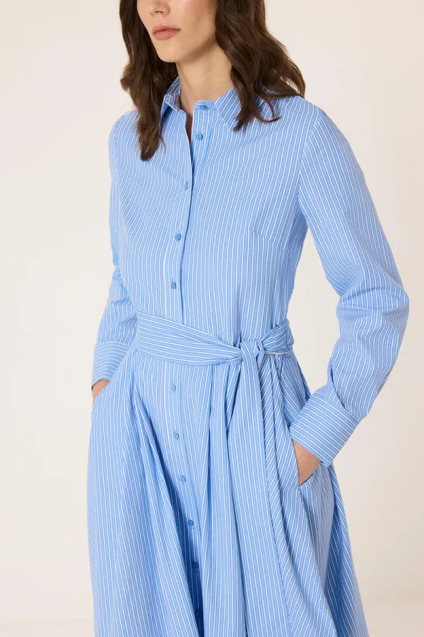 BELİ KEMERLİ GÖMLEK ELBİSE