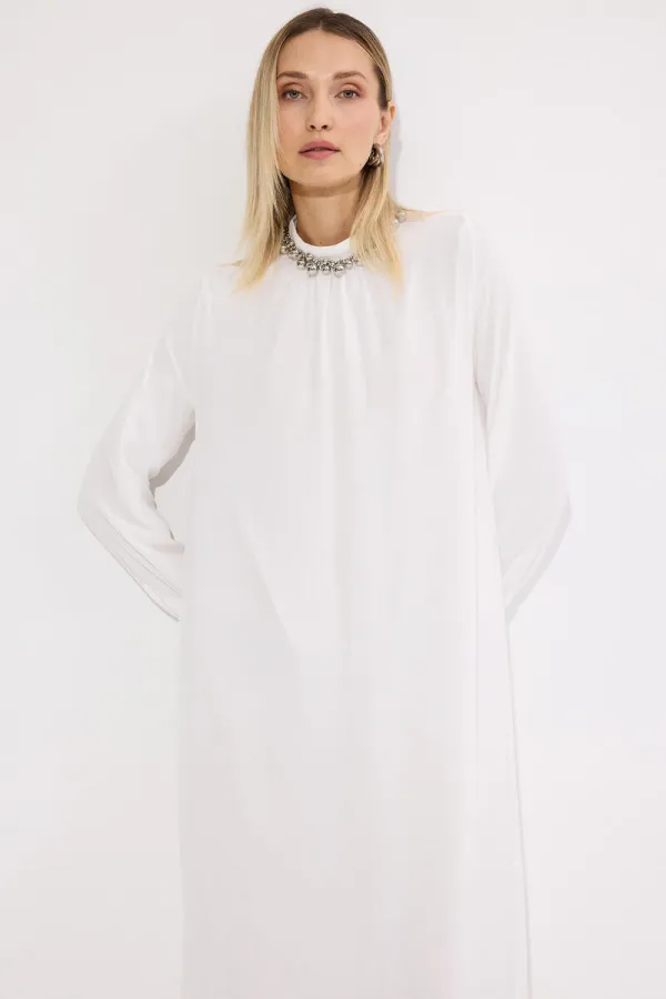 ASTARLI ŞİFON MAXİ ELBİSE