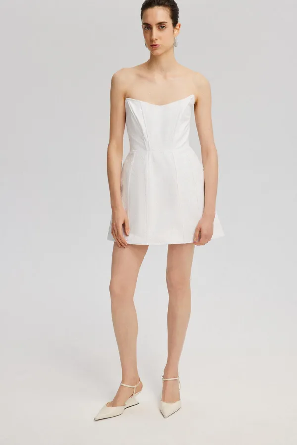 robe mini bustier en dentelle