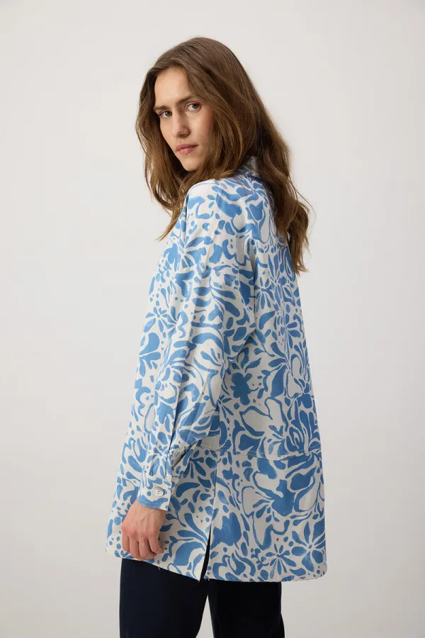 PATTERNED LINEN TEXTURED TUNIC