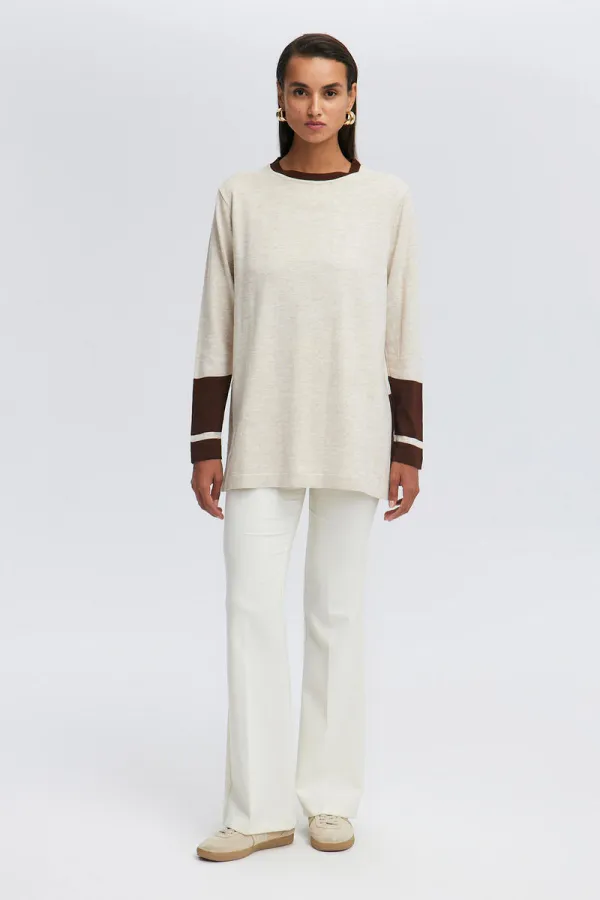 YIRTMAÇ DETAYLI TRİKO TUNİK