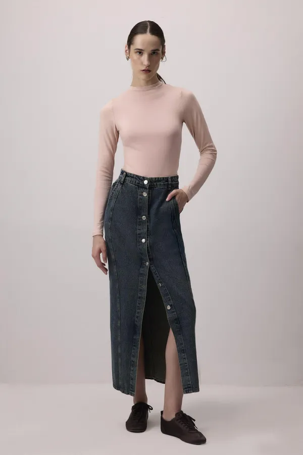 BASIC LONG-SLEEVED VISCOSE BODYSUIT