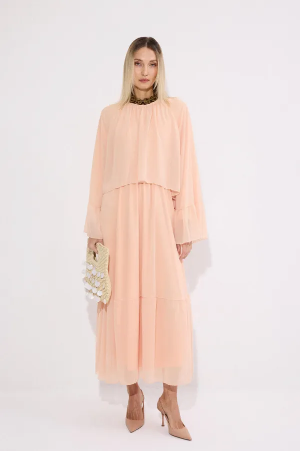 ROBE EN CHIFFON À VOLANTS