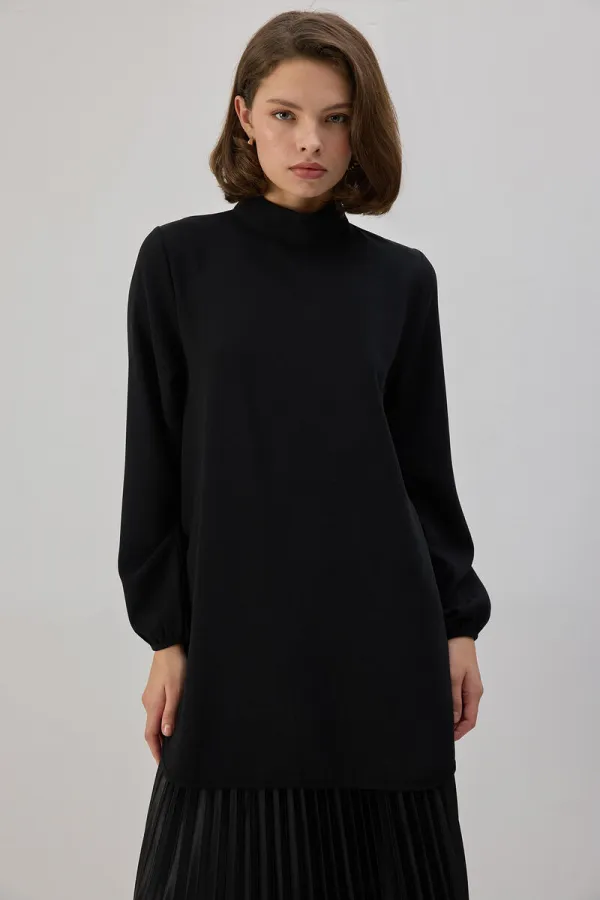 STAND COLLAR CREPE TUNIC