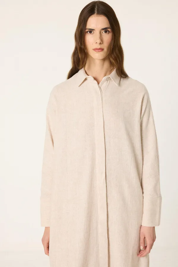 OVERSIZE LINEN SHIRT DRESS