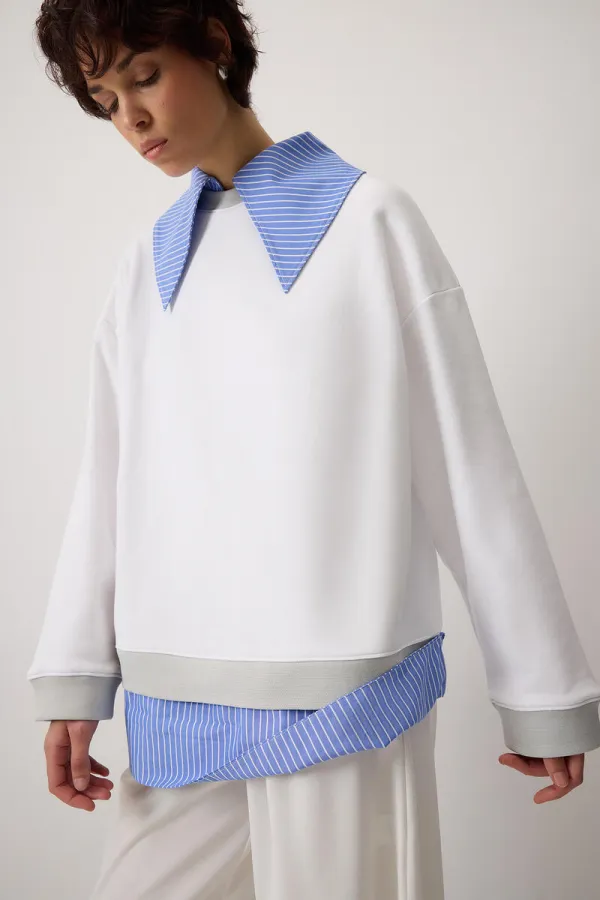 CONTRAST STRIPED SWEATSHIRT