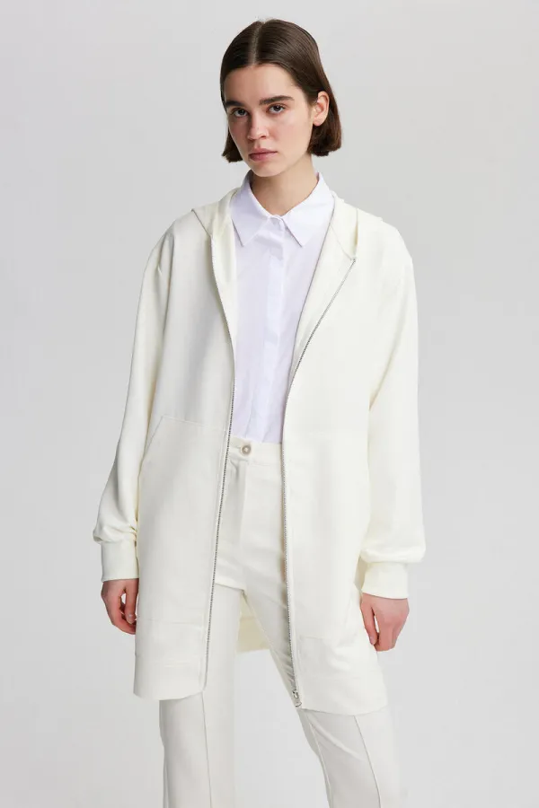 FERMUARLI İNCE KREP CEKET