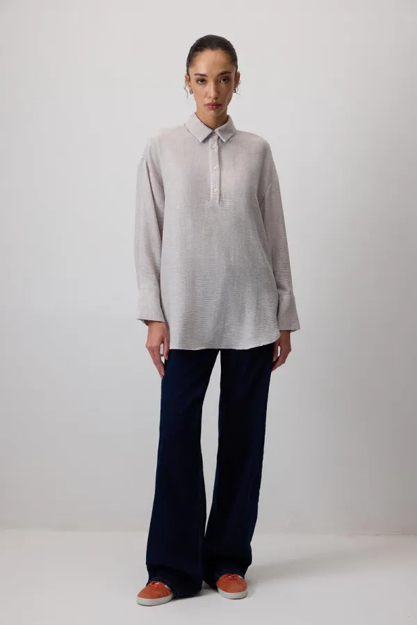 SHIRT COLLAR MELANGE TUNIC