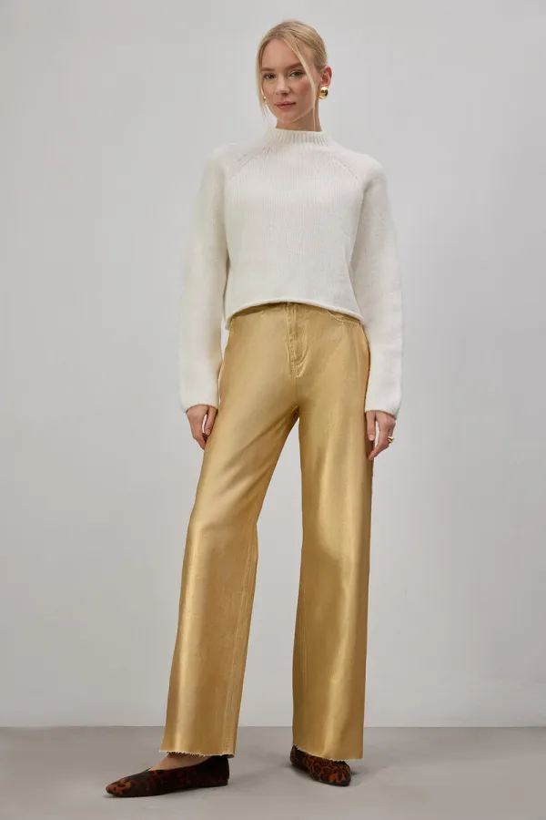 HIGH WAISTED METALLIC PANTS