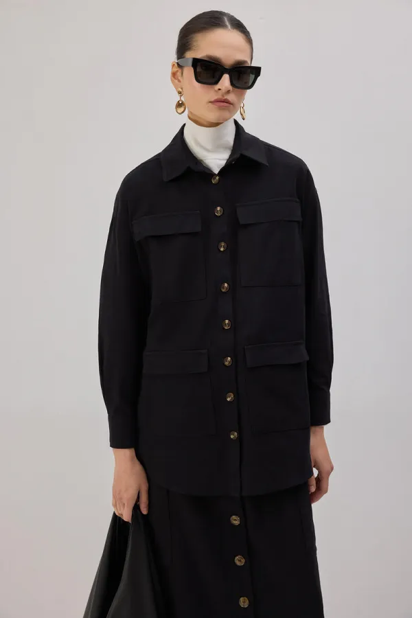 GABARDINE SHIRT WITH CARGO POCKETS GABARDINE SHIRT WITH CARGO POCKETS