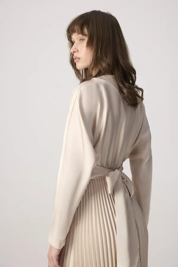 PİLELİ SATEN  ELBİSE