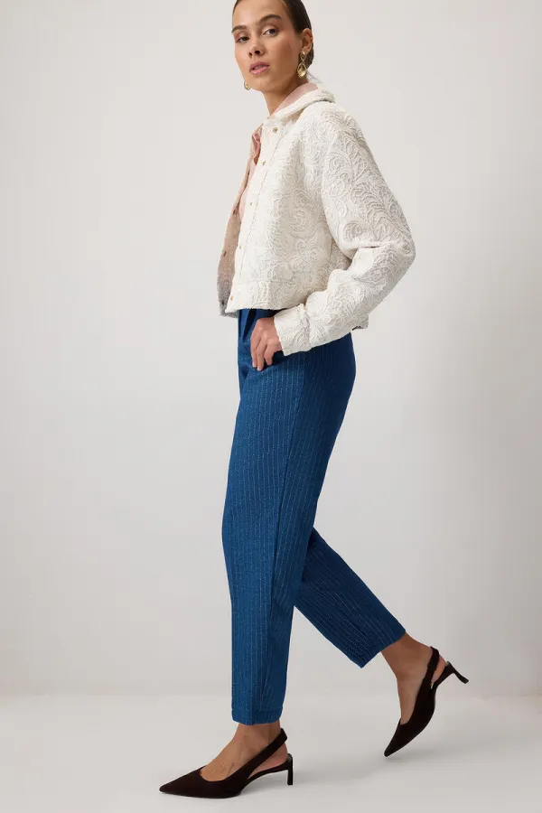 ÇİZGİLİ PİLELİ PANTOLON