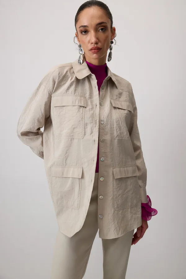 POCKET DETAIL COUPRA JACKET