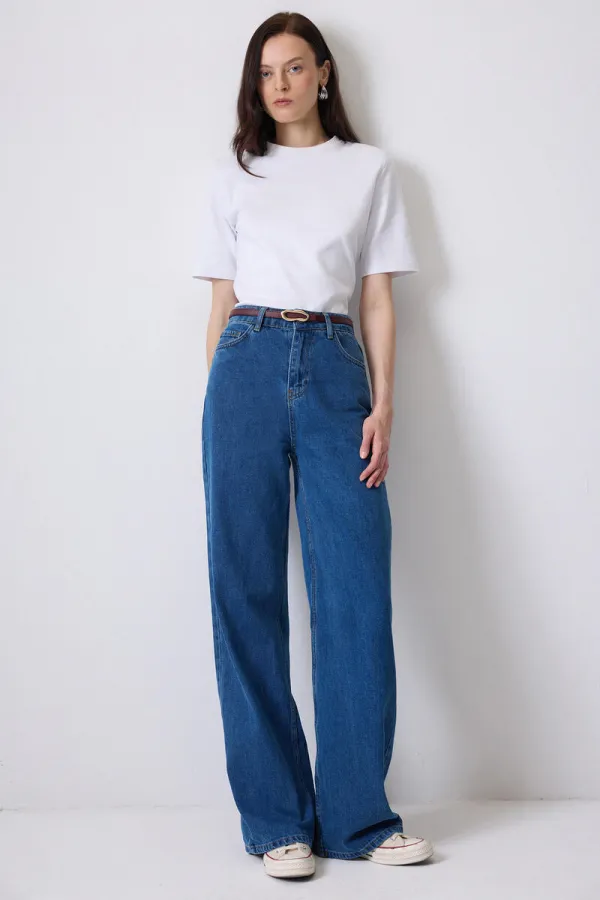 WIDE-LEG DENIM PANTS