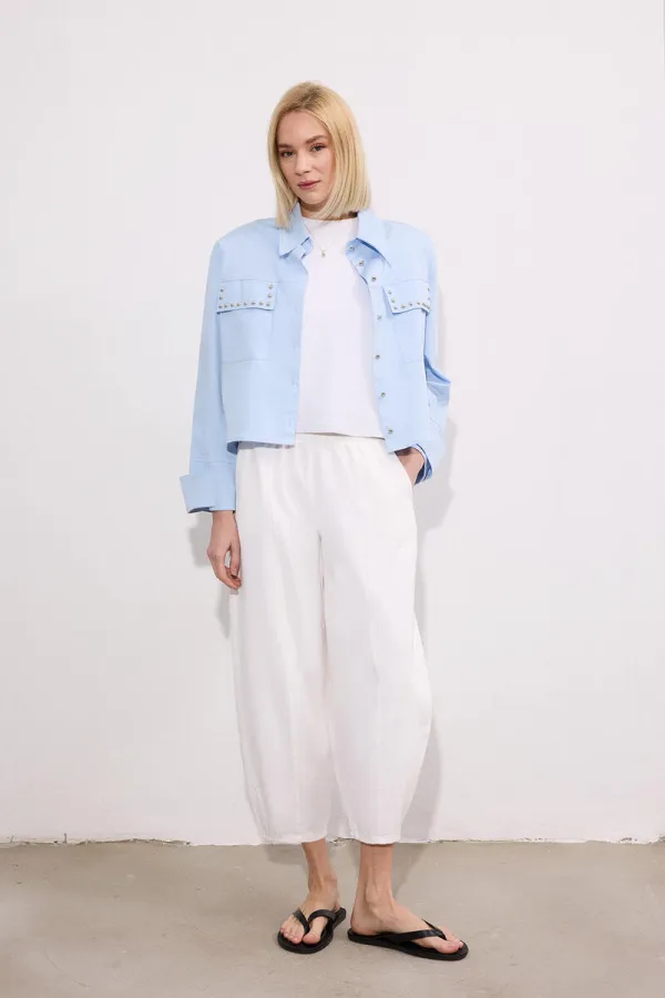 BELİ LASTİKLİ GABARDİN BALON PANTOLON