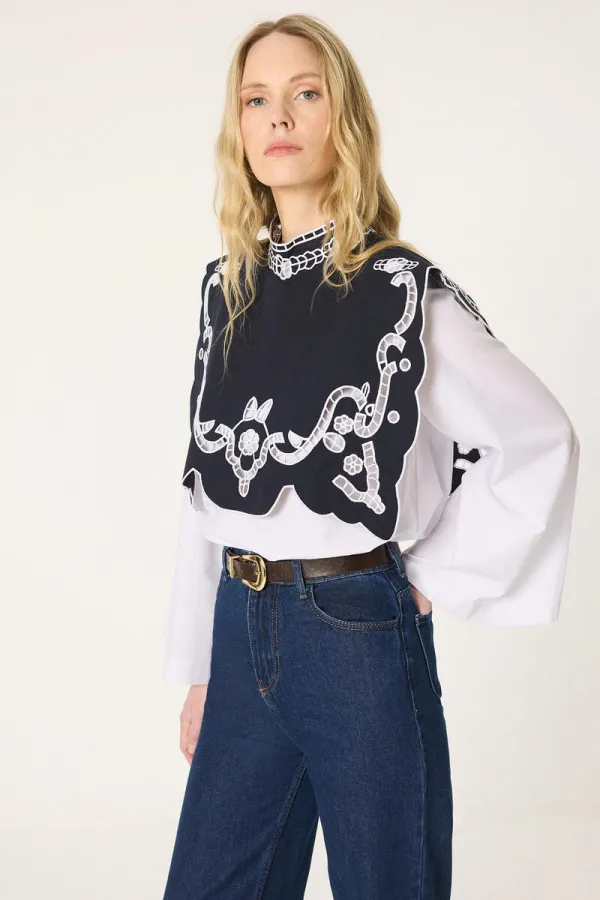 NAKIŞ YAKALI POPLİN GÖMLEK