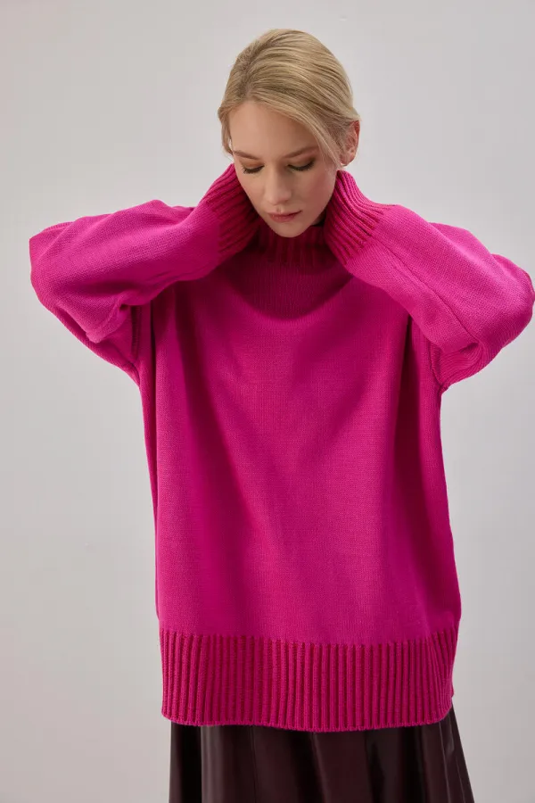 CONTRASTING COLORS KNITTED TUNIC
