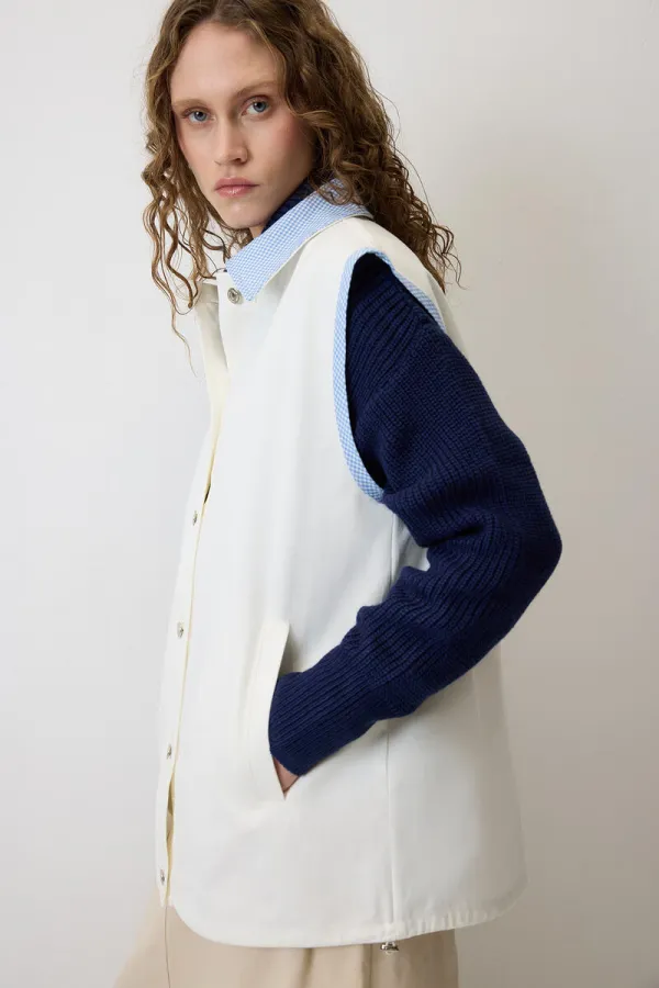 BÜZGÜLÜ GABARDİN YELEK