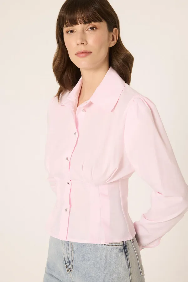 BELİ PİLELİ TAŞLI GÖMLEK