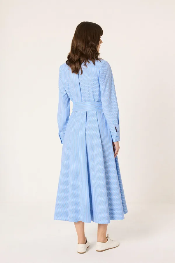 BELİ KEMERLİ GÖMLEK ELBİSE